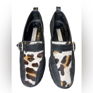 Donald J. Pliner Women’s Slip on Block Heel Smoking Loafers